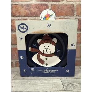 1998 The Cellar Christmas Twilight Collection 4 Salad Plates 8” Laurie Gates NIB